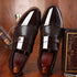 Italian Style Men's Black Patent Leather Loafers - Formal Oxford Dress Shoes